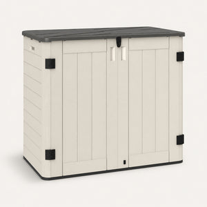 Coffre de terrasse étanche de 185 gallons avec couvercle ouvrable et portes verrouillables