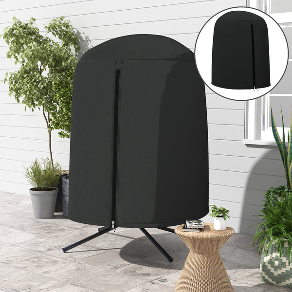 Hanging Egg Chair Cover, Outdoor Single Swing Chair Cover, Waterproof Anti-dust Furniture Protector with Zipper, 420D Oxford Fabric for Φ50.4" x 74.8" H Stand, Black