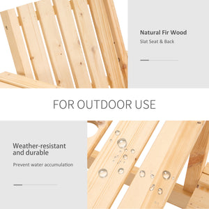 2-Seater Outdoor Wooden Bench with Middle Table and Umbrella Hole, Garden Bench for 2 Persons, Patio Loveseat with Slatted Seat and Back, Nature Wood