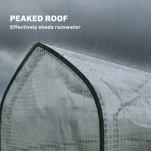 3 Tier Mini Greenhouse, 56.3" x 18.1" x 65" Small Portable Greenhouse with 2 Roll-up Doors, Garden Plant Growhouse with PE Cover for Indoor Outdoor, White