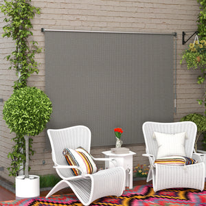 8'W x 6'H Roller Shades, Outdoor Blinds Cordless Roll Up Shade for Porch Balcony Gazebo, Light Grey