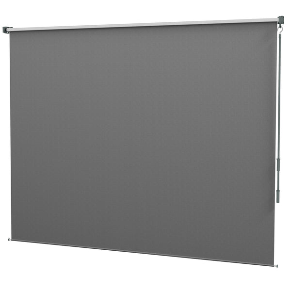 8'W x 6'H Roller Shades, Outdoor Blinds Cordless Roll Up Shade for Porch Balcony Gazebo, Light Grey
