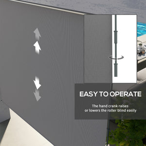 8'W x 6'H Roller Shades, Outdoor Blinds Cordless Roll Up Shade for Porch Balcony Gazebo, Light Grey