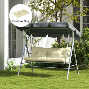 4-Piece Patio Chair Cushions Pillows with Back and Pillows, Seat Replacement Patio Cushions Set with Ties for Indoor Outdoor Garden Furniture, WITHOUT SWING, Cream White