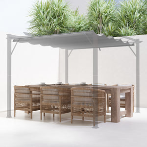 Retractable Pergola Shade Cover, Replacement Canopy Fabric for 3 x 3 (m) Pergola, Gazebo Retractable Roof, Light Grey