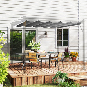 Retractable Pergola Shade Cover, Replacement Canopy Fabric for 3 x 3 (m) Pergola, Gazebo Retractable Roof, Light Grey
