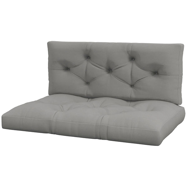 2 Seater Outdoor Seat Cushions Back Cushion for Pallet, Water Repellent Seat Pads, Light Grey