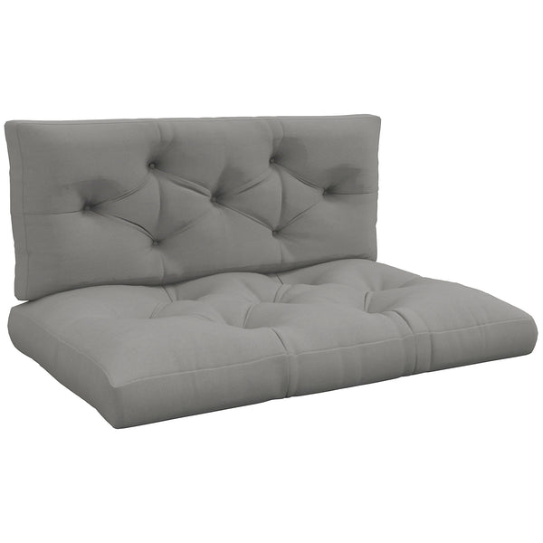 2 Seater Outdoor Seat Cushions Back Cushion for Pallet, Water Repellent Seat Pads, Light Grey