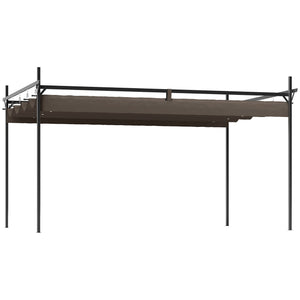 10' x 13' Retractable Pergola Canopy with Stronger Metal Frame, Outdoor Pergola Sun Shade Shelter for Garden, Patio, Backyard, Deck, Brown