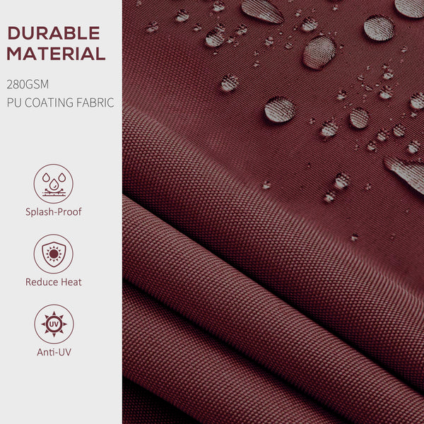  10' x 8' Retractable Awning, Patio Awning Sunshade Shelter with Manual Crank Handle, 280gsm UV Resistant Fabric and Aluminum Frame, for Balcony, Yard, Wine Red