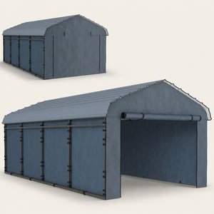 Onward 12' x 20' Heavy Duty Metal Carport with Galvanized Roof & Removable Sidewalls