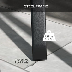 Patio Table, 31.5" Square Outdoor Dining Table for 4 People with Steel Legs, Metal Tabletop, Umbrella Hole, for Garden, Backyard, Lawn, Balcony, Black