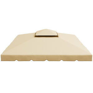 9.8' x 9.8' Gazebo Replacement Canopy, Gazebo Top Cover with Double Vented Roof for Garden Patio Outdoor TOP ONLY, Beige