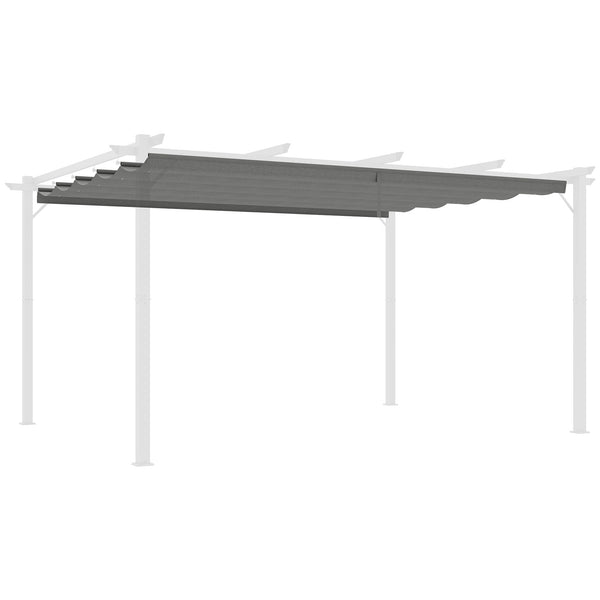 Retractable Pergola Shade Cover, Replacement Canopy Fabric for 4 x 3 (m) Pergola, Gazebo Retractable Roof, Light Grey