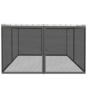 Replacement Mosquito Netting for Gazebo 12' x 12' Black Screen Walls for Canopy with Zippers for Parties and Outdoor Activities, Dark Grey