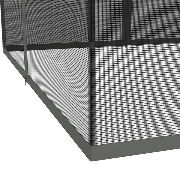 Replacement Mosquito Netting for Gazebo 12' x 12' Black Screen Walls for Canopy with Zippers for Parties and Outdoor Activities, Dark Grey