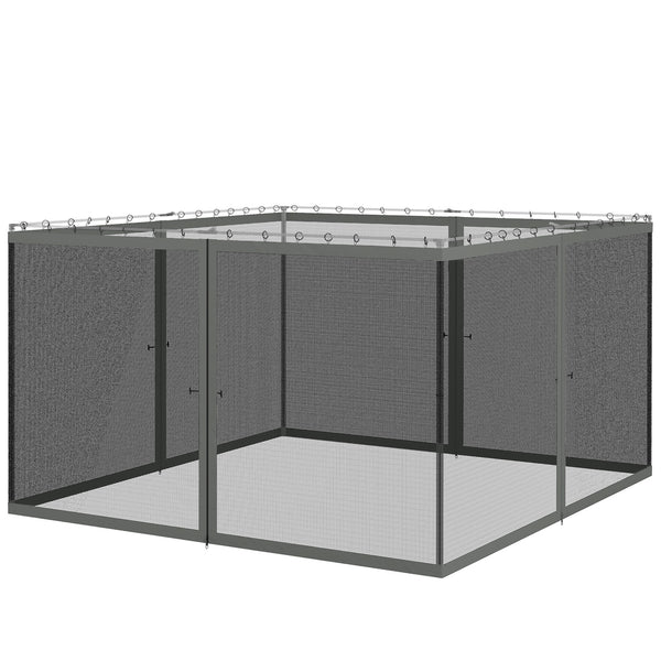 Replacement Mosquito Netting for Gazebo 12' x 12' Black Screen Walls for Canopy with Zippers for Parties and Outdoor Activities, Dark Grey