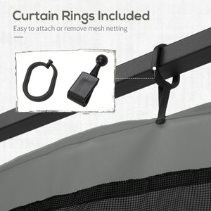 Replacement Mosquito Netting for Gazebo 12' x 12' Black Screen Walls for Canopy with Zippers for Parties and Outdoor Activities, Dark Grey
