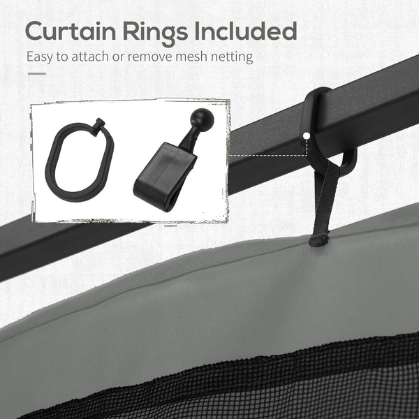 Replacement Mosquito Netting for Gazebo 12' x 12' Black Screen Walls for Canopy with Zippers for Parties and Outdoor Activities, Dark Grey