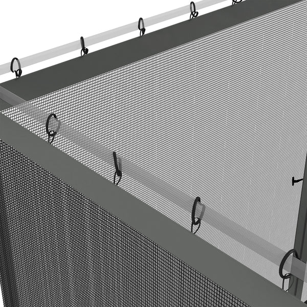 Replacement Mosquito Netting for Gazebo 12' x 12' Black Screen Walls for Canopy with Zippers for Parties and Outdoor Activities, Dark Grey