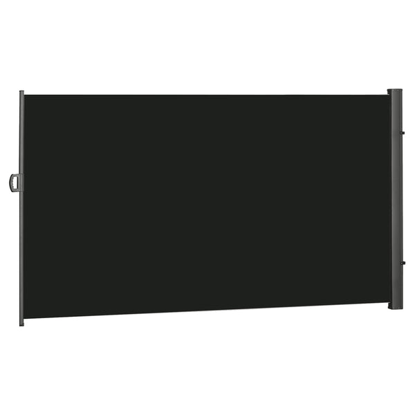 118" x 79" Retractable Side Awning Patio Outdoor Folding Privacy Screen with Resistance to UV Rays & Wind, Black