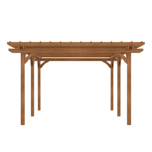 Outsunny 12' x 20' Outdoor Pergola, Wood Gazebo Grape Trellis with Stable Structure for Climbing Plant Support, Garden, Patio, Backyard, Deck