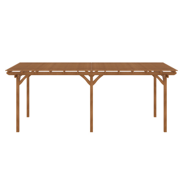 Outsunny 12' x 20' Outdoor Pergola, Wood Gazebo Grape Trellis with Stable Structure for Climbing Plant Support, Garden, Patio, Backyard, Deck