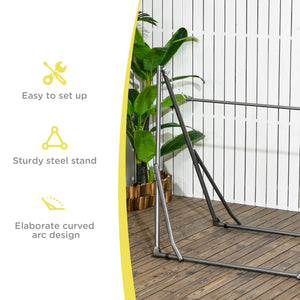 Foldable Hammock Stand Only, 2-in-1 Adjustable Portable Hammock Stand Clothes Drying Rack with Carrying Bag and Steel Frame for Indoor, Outdoor, Camping, Black