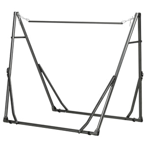 Foldable Hammock Stand Only, 2-in-1 Adjustable Portable Hammock Stand Clothes Drying Rack with Carrying Bag and Steel Frame for Indoor, Outdoor, Camping, Black