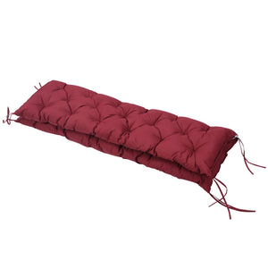 Porch Swing Cushion Garden Bench Cushion with Backrest, Non-Slip 3-Seater Thick Pad, Swing Chair Mat Replacement for Indoor and Outdoor, 59.1" x 38.6", Wine Red