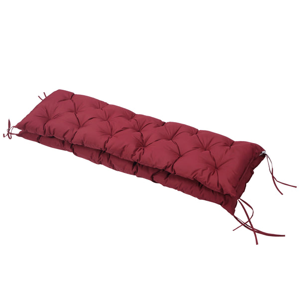 Porch Swing Cushion Garden Bench Cushion with Backrest, Non-Slip 3-Seater Thick Pad, Swing Chair Mat Replacement for Indoor and Outdoor, 59.1" x 38.6", Wine Red