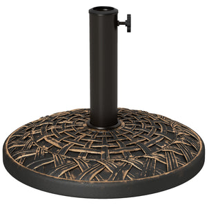 Outsunny 19" Patio Umbrella Base, 26 lbs Concrete Heavy Duty Umbrella Stand, Round Patio Umbrella Holder for 1.5"/1.9" Umbrella Poles for Outdoor, Lawn, Poolside, Bronze