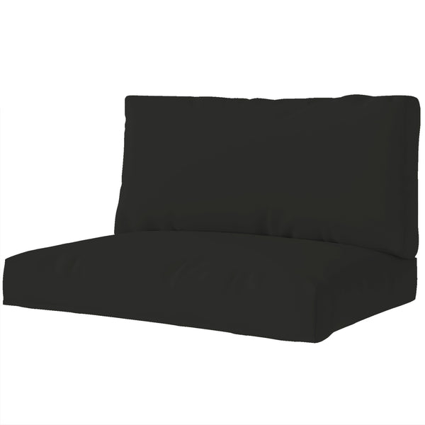 2 Seater Pallet Furniture Cushions Pallet Cushions, UPF20+ 220gsm Fabric, 20 cm Thick Outdoor Seat Pads, Black