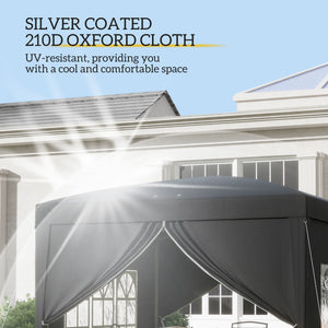 10'x10' Outdoor Pop Up Party Tent Gazebo Canopy with Carrying Bag (Black)