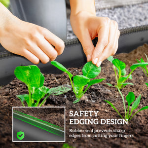 5' x 2' x 1' Galvanized Raised Garden Bed Kit, Outdoor Metal Elevated Planter Box with Safety Edging, Easy DIY Stock Tank for Growing Flowers, Herbs & Vegetables, Dark Gray