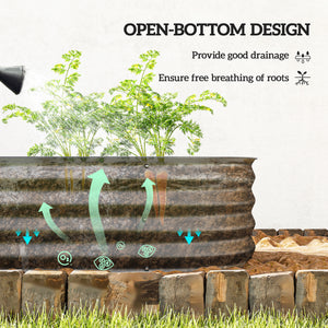 5' x 2' x 1' Galvanized Raised Garden Bed Kit, Outdoor Metal Elevated Planter Box with Safety Edging, Easy DIY Stock Tank for Growing Flowers, Herbs & Vegetables, Dark Gray