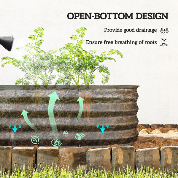 5' x 2' x 1' Galvanized Raised Garden Bed Kit, Outdoor Metal Elevated Planter Box with Safety Edging, Easy DIY Stock Tank for Growing Flowers, Herbs & Vegetables, Dark Gray