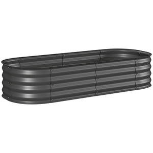 5' x 2' x 1' Galvanized Raised Garden Bed Kit, Outdoor Metal Elevated Planter Box with Safety Edging, Easy DIY Stock Tank for Growing Flowers, Herbs & Vegetables, Dark Gray