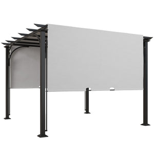 10' x 10' Outdoor Pergola Patio Gazebo Canopy Sun Shelter with Steel Frame, White