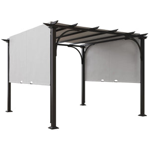10' x 10' Outdoor Pergola Patio Gazebo Canopy Sun Shelter with Steel Frame, White