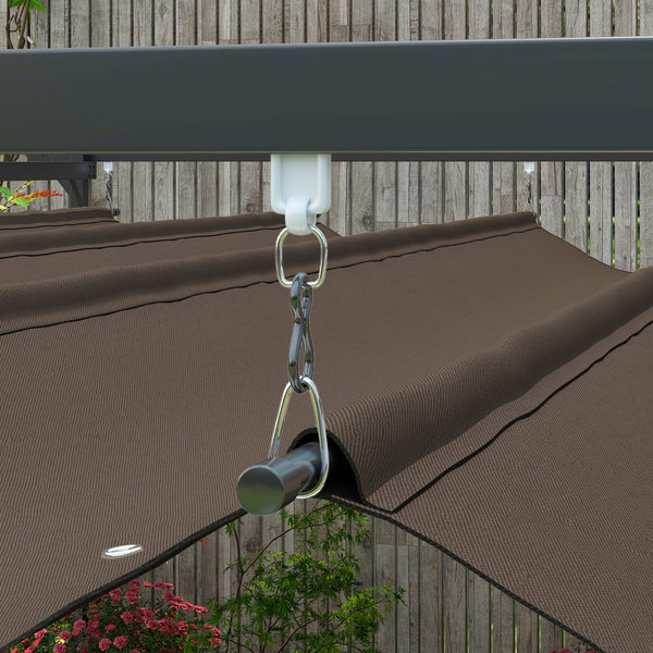 10' x 13' Retractable Pergola Canopy with Stronger Metal Frame, Outdoor Pergola Sun Shade Shelter for Garden, Patio, Backyard, Deck, Brown