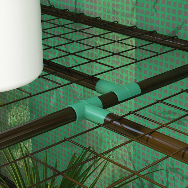 Lean-to Mini Greenhouse with 3 Tier Shelves, PE Cover, Portable Green House with 2 Roll-up Doors, Garden Plant Grow Hot House for Indoor Outdoor, 56.3"x18.1"x59.4", Green
