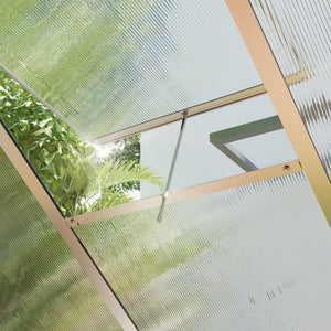 6' x 10' x 6.6' Polycarbonate Greenhouse, Walk-In Green House Kit Garden, Plants Grow, Galvanized Sheet Aluminum Frame with Rain Gutter, Vents and Sliding Door, Sliver