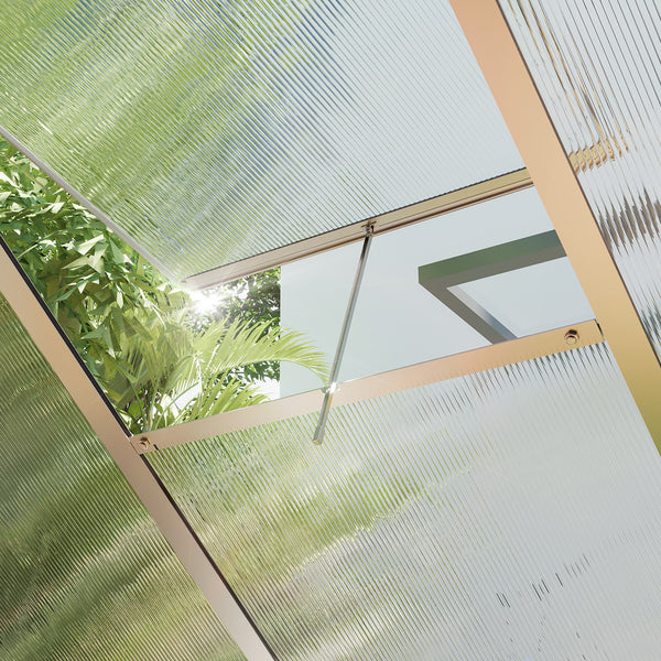 6' x 10' x 6.6' Polycarbonate Greenhouse, Walk-In Green House Kit Garden, Plants Grow, Galvanized Sheet Aluminum Frame with Rain Gutter, Vents and Sliding Door, Sliver