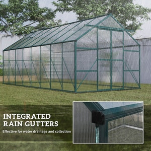BloomGreen 16' x 8' Greenhouse with Roof Vent and Sliding Door Green