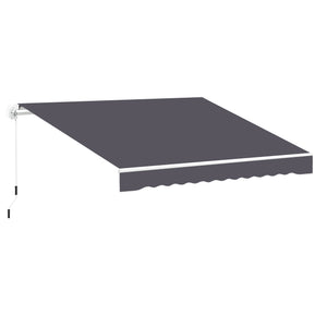 11' x 10' Retractable Awning Fabric Replacement Outdoor Sunshade Canopy Awning Cover, UV Protection, Grey
