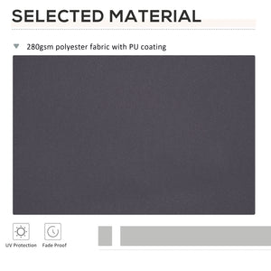 11' x 10' Retractable Awning Fabric Replacement Outdoor Sunshade Canopy Awning Cover, UV Protection, Grey