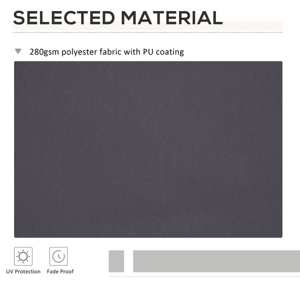 11' x 10' Retractable Awning Fabric Replacement Outdoor Sunshade Canopy Awning Cover, UV Protection, Grey