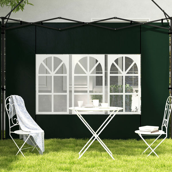 Gazebo Side Panels with Window for 3x3(m) or 3x6m Gazebo Canopy, 2 Pack Sides Replacement, Green