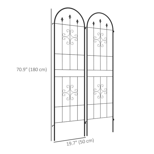 2 Pack Garden Trellis, 20" x 71" Plant Support Metal Trellis for Climbing Plants Flowers, Arrow Design